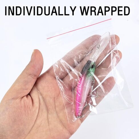 10Pcs Minnow Bass Fishing Lures Jerkbait Floating Hard Baits Crankbaits for Trout Catfish Musky Bluegill Fishing Plug 3.7in/0.24oz in Kuwait