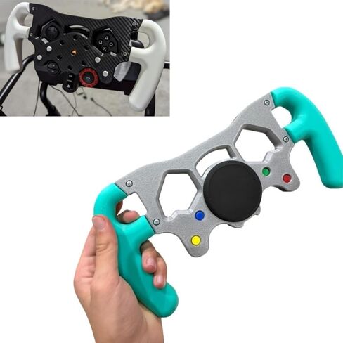 F1-Style Racing Steering Wheel Mod Compatible with Logitech G29/G920/G923, Formula 1 Design with Ergonomic Controls & Quick-Release System, Sim Racing Gaming Simulator Accessory (Black+White) in Kuwait