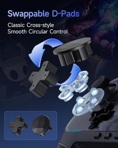 EasySMX S10 Controller for Switch 2/Switch/PC, One-Key Wake-Up, TMR Anti-Drift Joystick, Mechanical Buttons, 6-Axis Gyro, Bluetooth, RGB, Swappable D-Pad & Faceplates in Kuwait