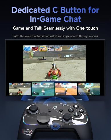 EasySMX S10 Controller for Switch 2/Switch/PC, One-Key Wake-Up, TMR Anti-Drift Joystick, Mechanical Buttons, 6-Axis Gyro, Bluetooth, RGB, Swappable D-Pad & Faceplates in Kuwait