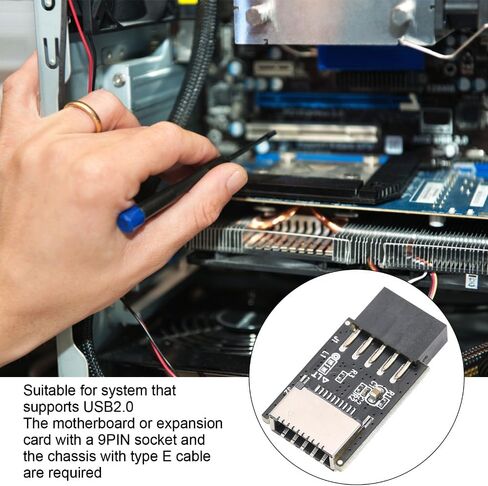 محول USB 2.0 إلى النوع E - لوحة أم ذات 9 سنون إلى محول اللوحة الأمامية من النوع C، هيكل معدني متين لأجهزة الكمبيوتر الشخصية in Kuwait