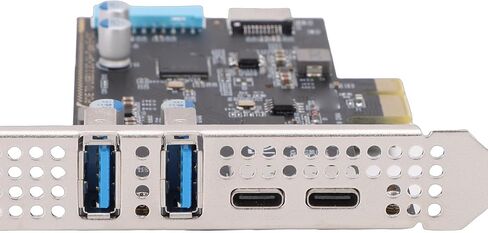 بطاقة توسيع Yunseity 5Gbps PCIE USB، 2 Type C 2 USB 3.0 مع منفذ IDC من النوع E 19Pin، للكمبيوتر المكتبي 7 8 10 11 in Kuwait