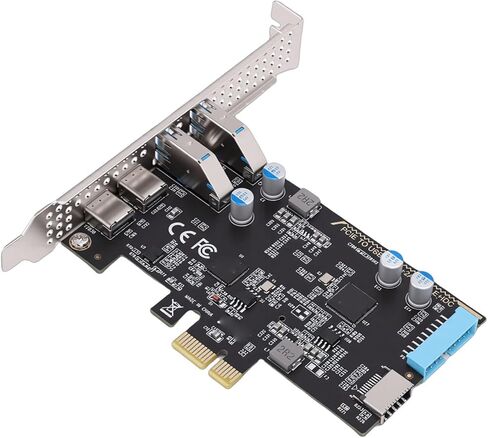 بطاقة توسيع Yunseity 5Gbps PCIE USB، 2 Type C 2 USB 3.0 مع منفذ IDC من النوع E 19Pin، للكمبيوتر المكتبي 7 8 10 11 in Kuwait