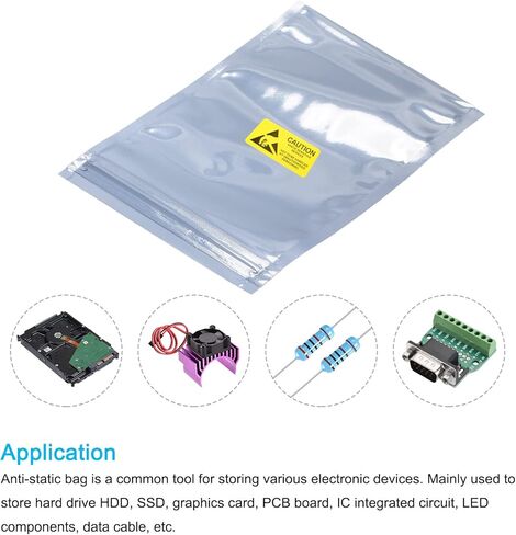 Generic Anti Static Bags Shielding Bag 50pcs 4x6inch(10x15cm) Resealable with Labels for Hard Drive HDD SSD in Kuwait