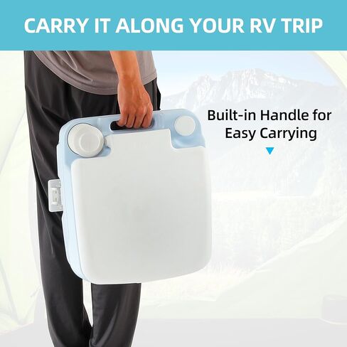 مرحاض تخييم محمول سعة 2.64 جالون من YITAMOTOR، نونية بورتا، مرحاض RV مع مضخة تدفق قوية، صمام منزلق مانع للرائحة، مانع للتسرب للبالغين، المشي لمسافات طويلة، في الهواء الطلق، السفر، أزرق فاتح in Kuwait