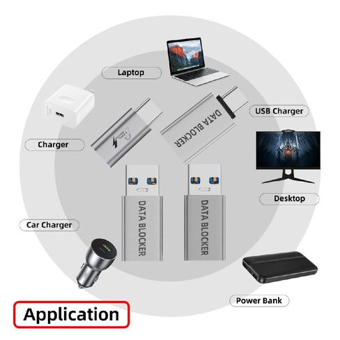 cablecc 4PCS USB Data Blocker Male to Female Type-A to USB-C Only for Power Charge Eliminate Data Risks During Charging Anti-Hacking Protection in Saudi Arabia