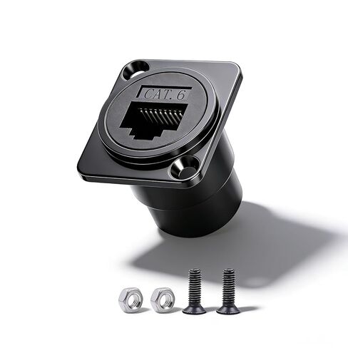 Duttek Cat6 RJ45 لوحة جبل المقرنة، D-نوع موصل RJ45، إيثرنت Cat6 أنثى إلى أنثى تمرير من خلال الموصل، مقبس تمديد حاجز شبكة LAN لCAT6 / CAT5E / CAT5 تمديد 2 حزمة in Kuwait