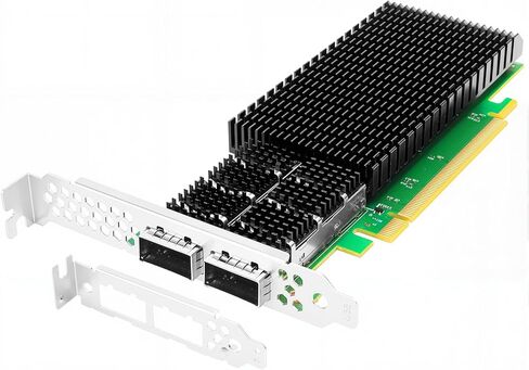 محول شبكة إيثرنت QSFP56 ثنائي المنفذ 200 جيجابت/ثانية لمحول Mellanox ConnectX-6 SmartNIC PCIe 4.0 x16 InfiniBand محول RDMA (RoCE) يدعم Windows/Windows Server/Linux in Kuwait