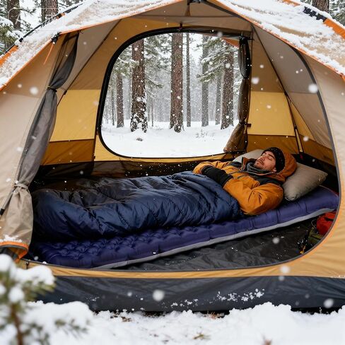TOBTOS Camping Sleeping Pad with 9.0 R-Value, 4" Thick Inflatable Camping Mattress for All Season, Compact Insulated Sleeping Mat for Backpacking & Hiking (Rectangular) in Saudi Arabia