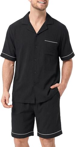 David Archy Mens Pajamas مجموعة قصيرة الأكمام الصيفية الصيانة in Saudi Arabia