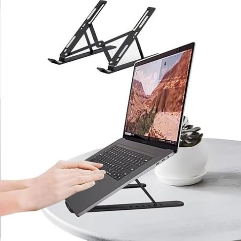 Portable Laptop Stand with Cooling Fan, Laptop Stand, Detachable Adjustable Laptop Riser, Compatible with 18-inch Laptops (Black) in Kuwait