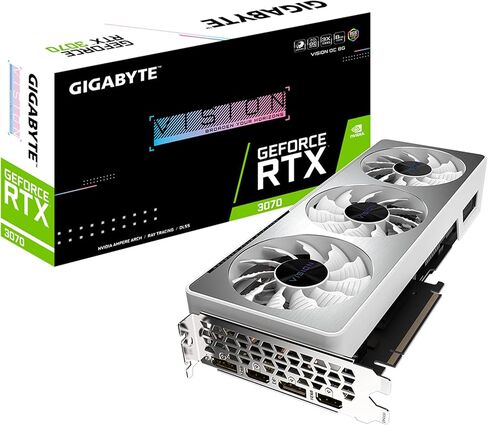 بطاقة رسومات GIGABYTE GeForce RTX 3070 Vision OC 8G (REV2.0) و3X WINDFORCE Fans وLHR و8GB 256-bit GDDR6 وGV-N3070VISION OC-8GD REV2.0 بطاقة فيديو (متجددة) in Kuwait