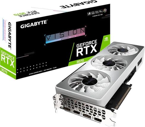 بطاقة رسومات GIGABYTE GeForce RTX 3070 Vision OC 8G (REV2.0) و3X WINDFORCE Fans وLHR و8GB 256-bit GDDR6 وGV-N3070VISION OC-8GD REV2.0 بطاقة فيديو (متجددة) in Kuwait