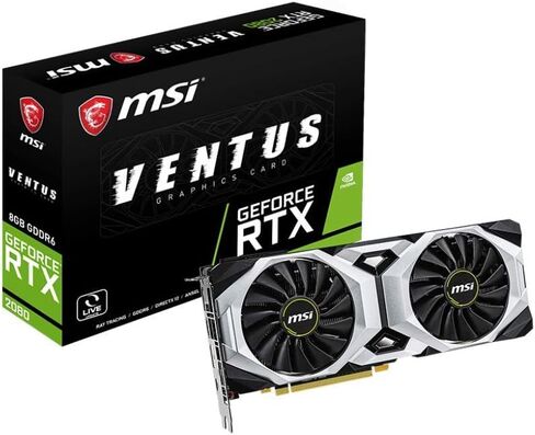 بطاقة رسومات MSI Gaming GeForce RTX 2080 8GB GDRR6 256-bit HDMI/DP/USB Ray Tracing Turing Architecture (RTX 2080 Ventus 8G) (متجددة) in Kuwait