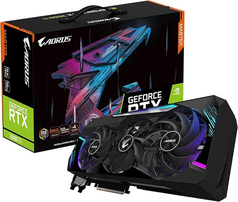 GIGABYTE AORUS GeForce RTX 3080 Ti Master 12G Graphics Card, Max Covered Cooling, 12GB 384-bit GDDR6X, GV-N308TAORUS M-12GD Video Card (Renewed) in Kuwait