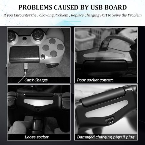 3PCS for PS4 JDS-055 Charging Port Replacement for PlayStation 4 PS4 Dock Connector Micro USB Charge Power Socket Jack Port Console Accessories (with Repair Tools) in Kuwait