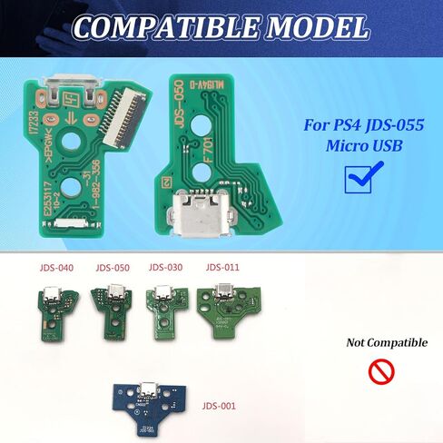 3PCS for PS4 JDS-055 Charging Port Replacement for PlayStation 4 PS4 Dock Connector Micro USB Charge Power Socket Jack Port Console Accessories (with Repair Tools) in Kuwait