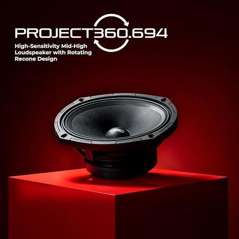 DS18 PROJECT360 6x9" High Sensitivity Mid-High Loudspeaker - 300W RMS 4-Ohm - Rotating Recone Design for Quick Repair in Kuwait