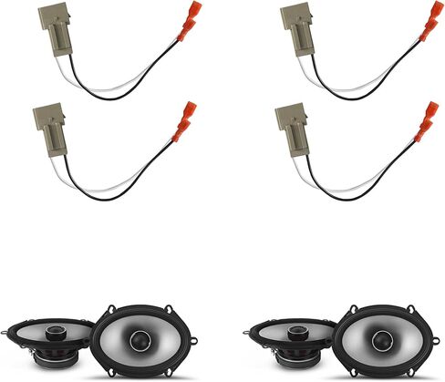 مكبرات صوت Alpine مقاس 6 × 8 بوصة لسيارة Ford F-250/F-350/F-450/F-550 1999-2004 مجموعة ترقية - 4 عبوات من سلسلة S2 مع حزام، باب أمامي محوري للصوت في السيارة وباب خلفي أو مكبر صوت بلوحة جانبية S2-S68 in Kuwait
