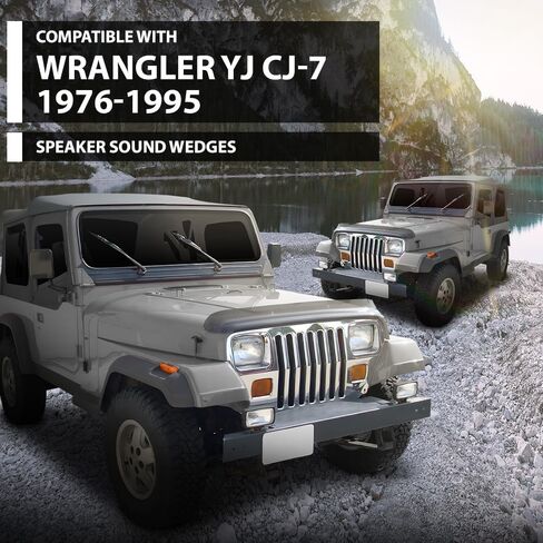 GRAND ORANGE Speaker Sound Wedges 2 PCS Compatible with Jeep Wrangler YJ CJ 1976-1995 Black Pair Left and Right in Kuwait