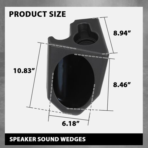 GRAND ORANGE Speaker Sound Wedges 2 PCS Compatible with Jeep Wrangler YJ CJ 1976-1995 Black Pair Left and Right in Kuwait