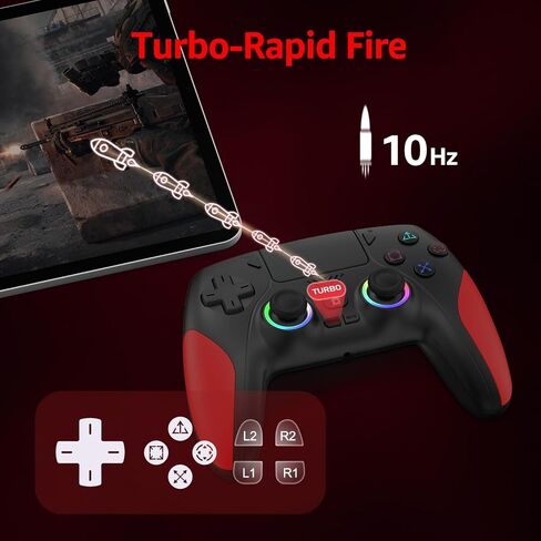 وحدة تحكم لاسلكية AKalyptra لجهاز PS-5/PC، وحدة تحكم RGB Light Gming الرائعة مع وظائف Turbo/Remap/Combo، عصا التحكم بتأثير Hall ومشغلات التحكم تدعم الاهتزاز المزدوج، مقبس سماعة الرأس 3.5 مم، التحكم في الحركة (أسود) in Kuwait