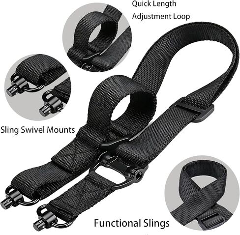 Two Point and Traditional Sling 2 Point Sling Quick Adjust with 2 Pack Sling Swivel Black in Kuwait