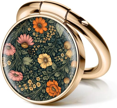 Cell Phone Ring Holder Grip, Luxury Gold Metal Ring Holder 360°Rotation Finger Ring Stand, Cute Large Cell Phone Kickstand Grip Compatible with Most of Phones Yellow White Flowers in Kuwait