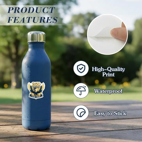 FaCraft 115PCS 250th Anniversary USA Stickers United States 250 Anniversary 1776-2026 Sticker Pack Independence Day Patriotic Stickers Waterproof Vinyl Decals for Water Bottle Laptop Phone Car Luggage in Kuwait