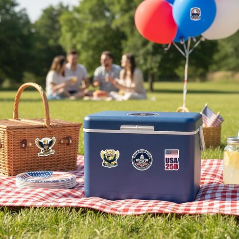 FaCraft 115PCS 250th Anniversary USA Stickers United States 250 Anniversary 1776-2026 Sticker Pack Independence Day Patriotic Stickers Waterproof Vinyl Decals for Water Bottle Laptop Phone Car Luggage in Kuwait