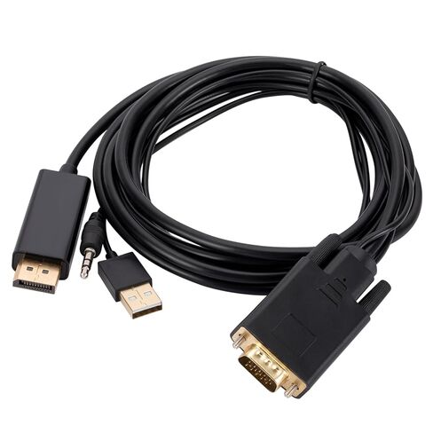 كابل VGA إلى DisplayPort بطول 6 أقدام VGA إلى كابل بطول 6 أقدام/1.8 متر 1080P VGA لتحويل سلك نقل مطلي بالذهب in Kuwait