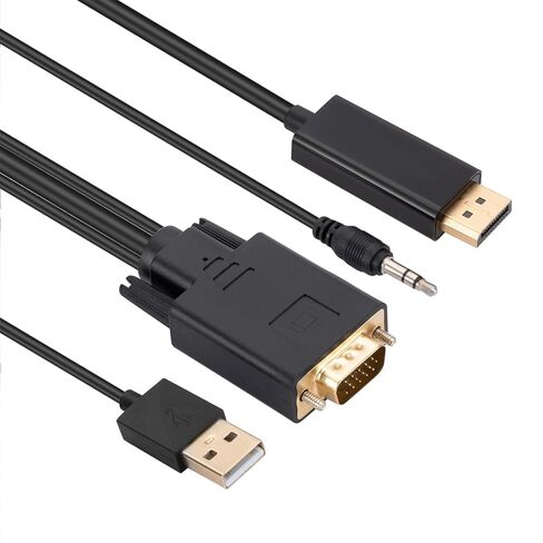 كابل VGA إلى DisplayPort بطول 6 أقدام VGA إلى كابل بطول 6 أقدام/1.8 متر 1080P VGA لتحويل سلك نقل مطلي بالذهب in Kuwait