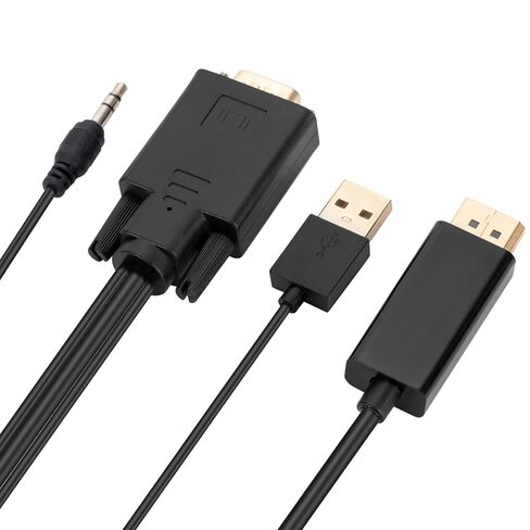 كابل VGA إلى DisplayPort بطول 6 أقدام VGA إلى كابل بطول 6 أقدام/1.8 متر 1080P VGA لتحويل سلك نقل مطلي بالذهب in Kuwait