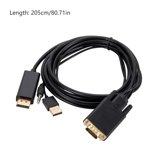 كابل VGA إلى DisplayPort بطول 6 أقدام VGA إلى كابل بطول 6 أقدام/1.8 متر 1080P VGA لتحويل سلك نقل مطلي بالذهب in Kuwait