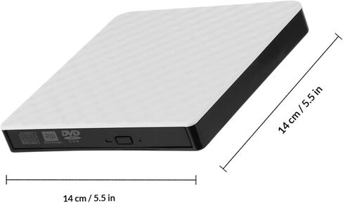 MERRYHAPY External DVD Drive USB 3.0 Portable DVD Burner and CD Writer Compatible with Laptop and Desktop Computers White Optical Disc Rewriter for Media Playback and Data Backup in Kuwait