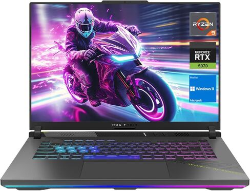 ASUS ROG Strix G16 5070 Ryzen 9 Gaming Laptop, 16" FHD+ ROG Nebula Display 165Hz/3ms, Ryzen 9 8940HX, RTX 5070, 32GB DDR5, 1TB SSD, 4-Zone RGB Backlit KB, Wi-Fi 6, Win 11 Home in Kuwait