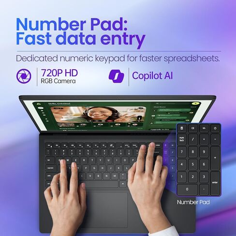 كمبيوتر محمول Dell 15 بشاشة تعمل باللمس، AMD Ryzen 7 7730U (Beats i7-1355U)، ذاكرة الوصول العشوائي 20 جيجابايت، 512 جيجابايت NVMe SSD، Windows 11 Pro، 15.6 بوصة FHD IPS، Copilot AI، Type-C، HDMI، أسود، موديل 2026 in Kuwait