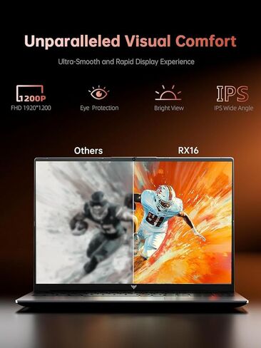 2026 AMD Laptop with Ryzen 7 7735HS Game-Processor(8C/16T,Up to 4.75GHz) Light Gaming Laptop AMD Radeon 680M Graphics, 16GB DDR5 512GB SSD, Win 11 Pro Laptops, 16" FHD IPS Display, Backlit KB, Wi-Fi 6 in Kuwait