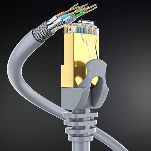 Cat 7 Ethernet Cable 6 ft - (2 Pack) High-Speed Cat7 Internet & Network LAN Patch Cables, RJ45 Connectors - Perfect for Gaming, Streaming, and More (Gray) in Kuwait