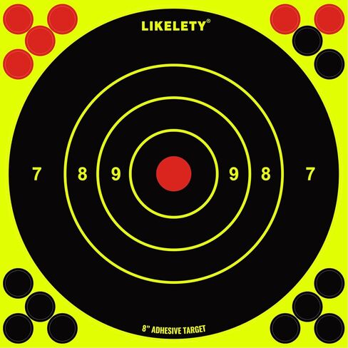 8x8 Inch Splatter Shooting Targets Bright Fluorescent Yellow Adhesive Target (25/50/100 Pack) in Kuwait