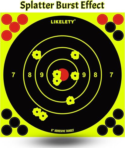 8x8 Inch Splatter Shooting Targets Bright Fluorescent Yellow Adhesive Target (25/50/100 Pack) in Kuwait