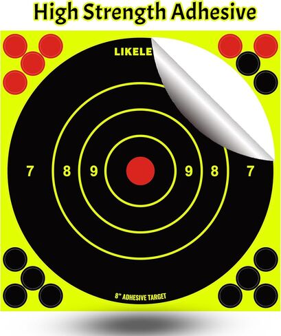 8x8 Inch Splatter Shooting Targets Bright Fluorescent Yellow Adhesive Target (25/50/100 Pack) in Kuwait