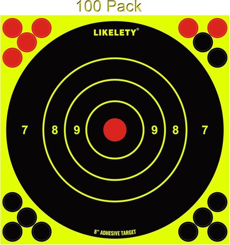 8x8 Inch Splatter Shooting Targets Bright Fluorescent Yellow Adhesive Target (25/50/100 Pack) in Kuwait