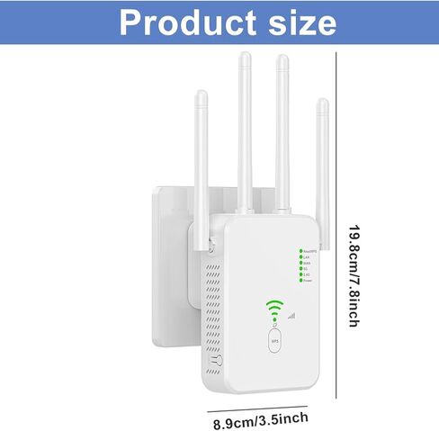 WiFi Extenders Signal Booster - AC1200 & Dual Band 5GHz/2.4GHz,WiFi Booster with Ethernet Port for Home Covers up to 10000 Sq.ft(EU-White) in Kuwait
