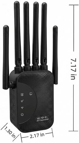 2026 WiFi Extenders Signal Booster for Home, Dual Band 5GHz/2.4GHz, Internet Booster, Long Range WiFi Extender,Quick Setup-Medium （Black） in Kuwait