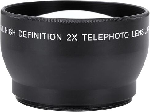 52mm 2X Telephoto Lens, HD Professional Tele Converter with Aluminum Alloy Body, Scratch Proof, for 52mm Mount Camera in Kuwait