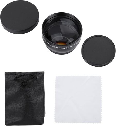 52mm 2X Telephoto Lens, HD Professional Tele Converter with Aluminum Alloy Body, Scratch Proof, for 52mm Mount Camera in Kuwait
