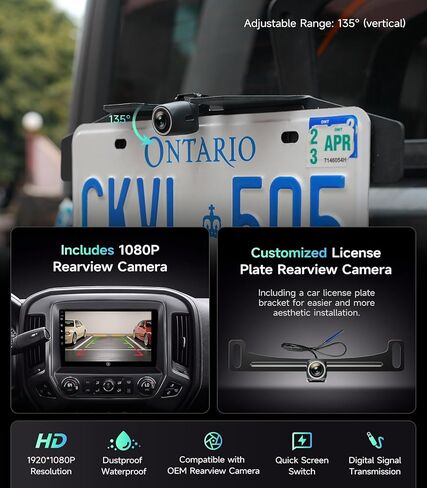 ستيريو راديو السيارة مقاس 10.2 بوصة لسيارة Chevy Silverado GMC Sierra 2014-2018، CarPlay اللاسلكي وAndroid Auto، WiFi GPS، Bluetooth FM SWC، شاشة تعمل باللمس، تدعم كاميرا احتياطية 1080P in Kuwait