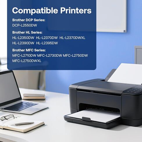 خرطوشة حبر بديلة TN760 متوافقة مع طابعة Brother TN-760 TN730 مع HL-L2350DW HL-L2370DW MFC-L2750DW DCP-L2550DW (4 أسود) in Kuwait