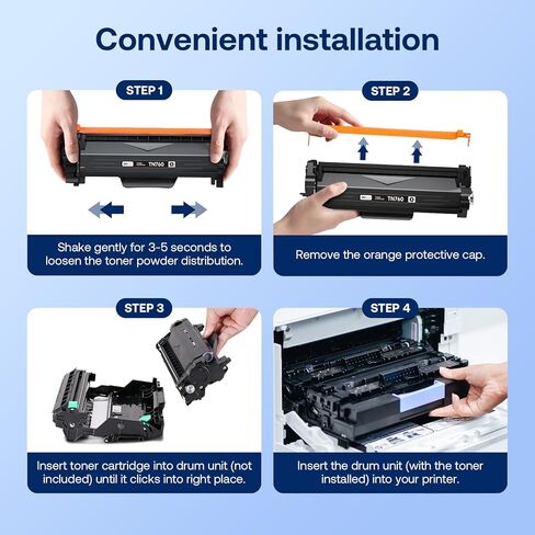 خرطوشة حبر بديلة TN760 متوافقة مع طابعة Brother TN-760 TN730 مع HL-L2350DW HL-L2370DW MFC-L2750DW DCP-L2550DW (4 أسود) in Kuwait